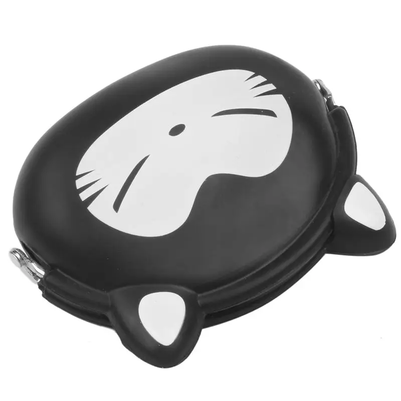 Женский кошелек для девочек Kawaii милые Мультяшные животные силиконовый Желейный Кошелек для монет детский подарок Черная лиса