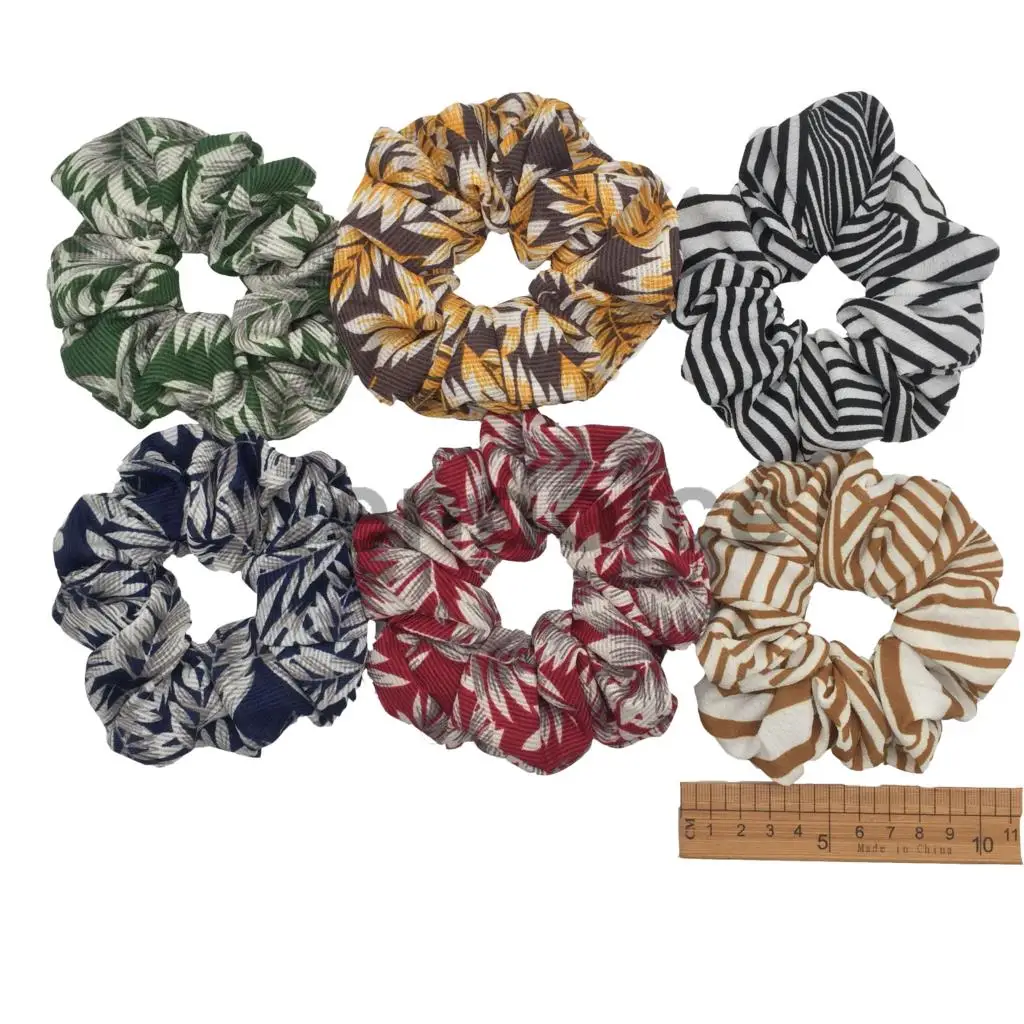 PJ003-6PCS 6 шт./партия, бархатные эластичные резинки для волос, резинки для волос для девочек, не складываются, леопардовые женские блестящие шифоновые Цветочные резинки - Цвет: PJ003-6PCS
