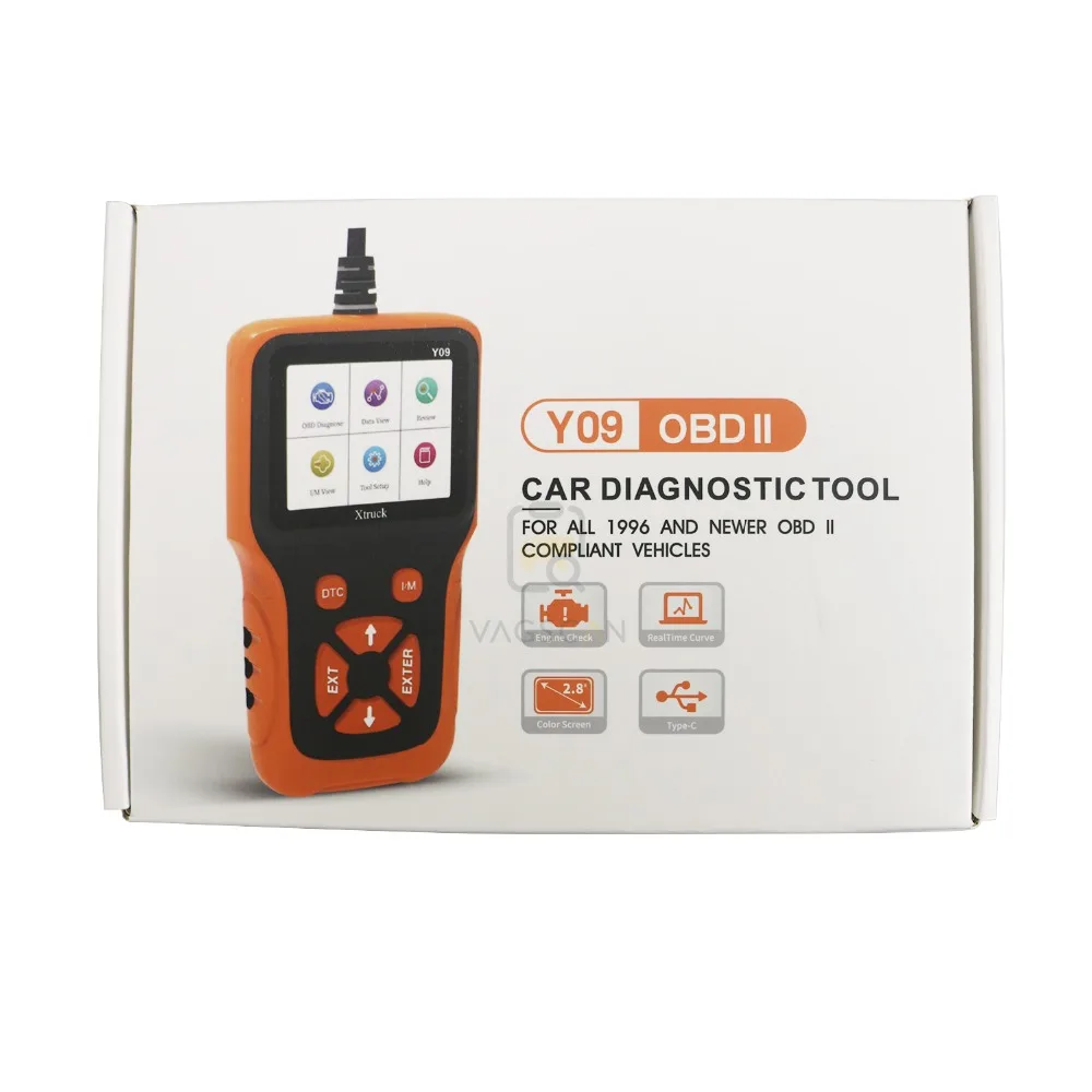 Xtruck Y09 OBD2 сканер код ридер Авто диагностический инструмент OBD 2 автомобиля диагностический двигатель код ридер лучше, чем ELM327 MS309