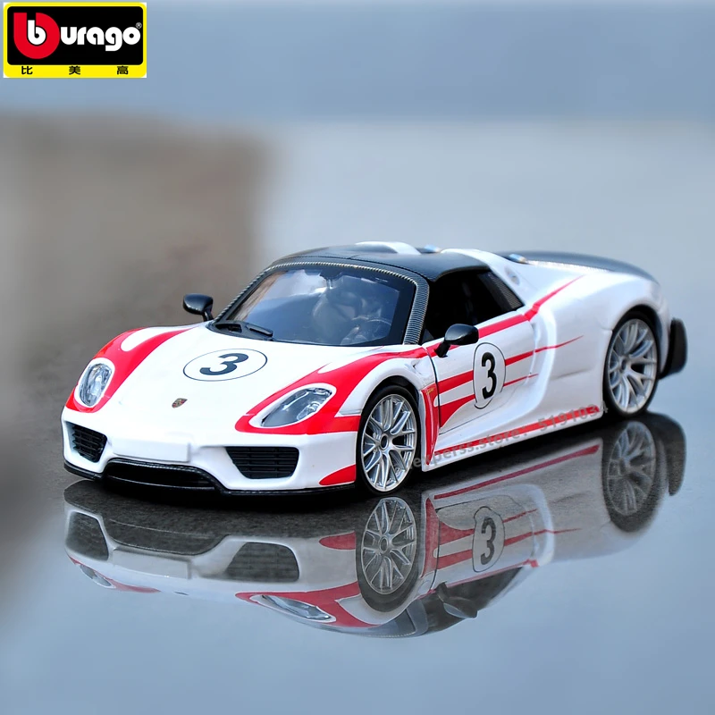 

Bburago 1:24 Porsche 918 track version Convertible alloy car model simulation car decoration collection gift toy