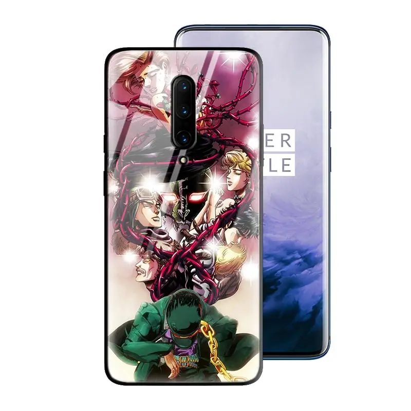 T04 JoJo невероятное приключение закаленное Стекло чехол для OnePlus 7 7Pro 7Pro5G 7T 7TPro силиконовый край чехол для телефона, аксессуар - Цвет: T04
