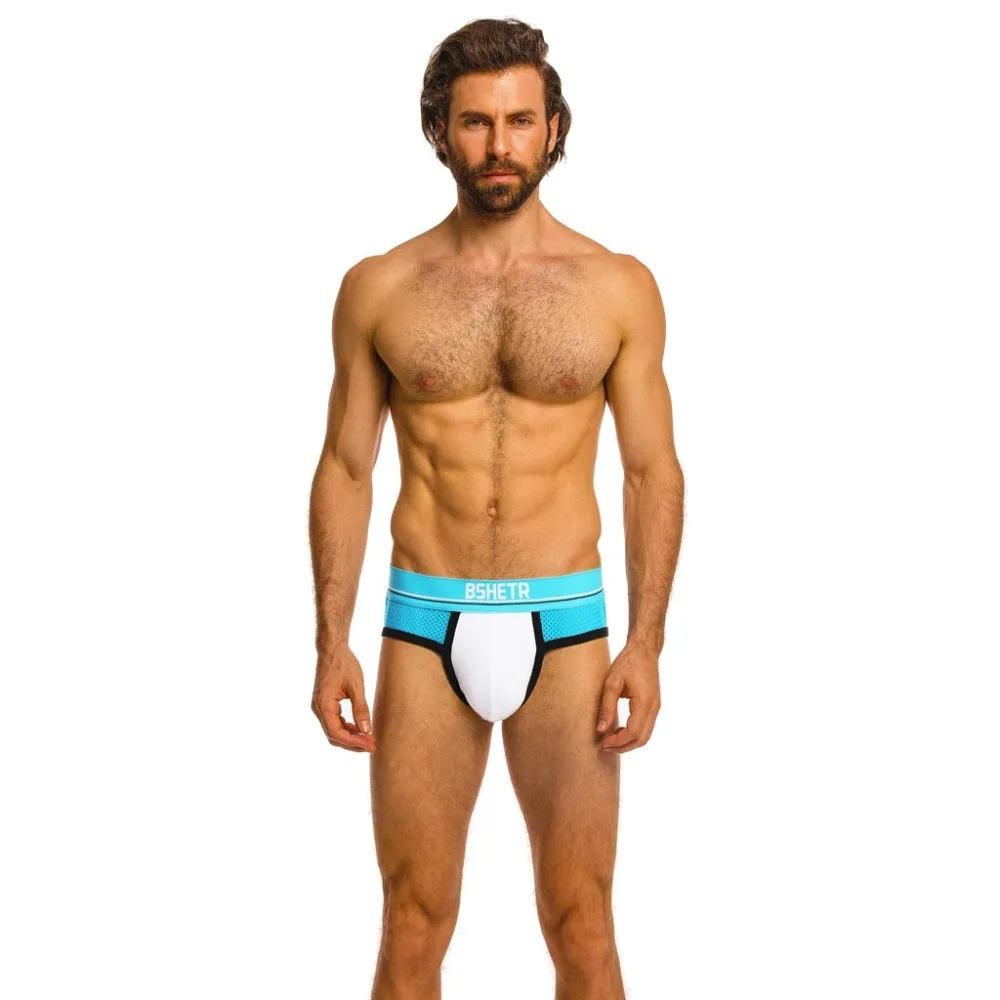 5Pcs Men's swimming briefs sexy men's underpants transparent jersey swimming trunks maillots de bain homme 20J6 (1)