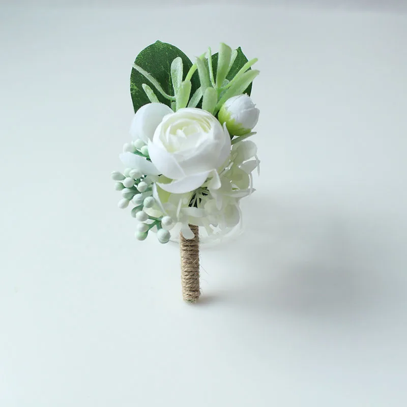 15175     wedding corsages groom boutonnieres flower silk  (3)