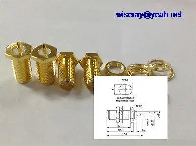 DHL/EMS 500 шт позолоченный RF SMA женский штекер коаксиальный переходник Шасси Панель Крепление Soldering-A7