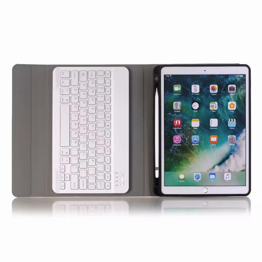 Чехол для планшета для iPad Pro 10,5 дюймов чехол с карандашным слотом Bluetooth клавиатура кожаный чехол для iPad Pro 10,5 чехол+ подарок