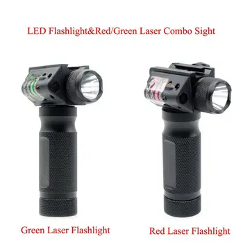 

Tactical Hunting LED Flashlight & Red/Green Laser Combo Sight Tactical Gun Torch For 20mm Picatinny Rail