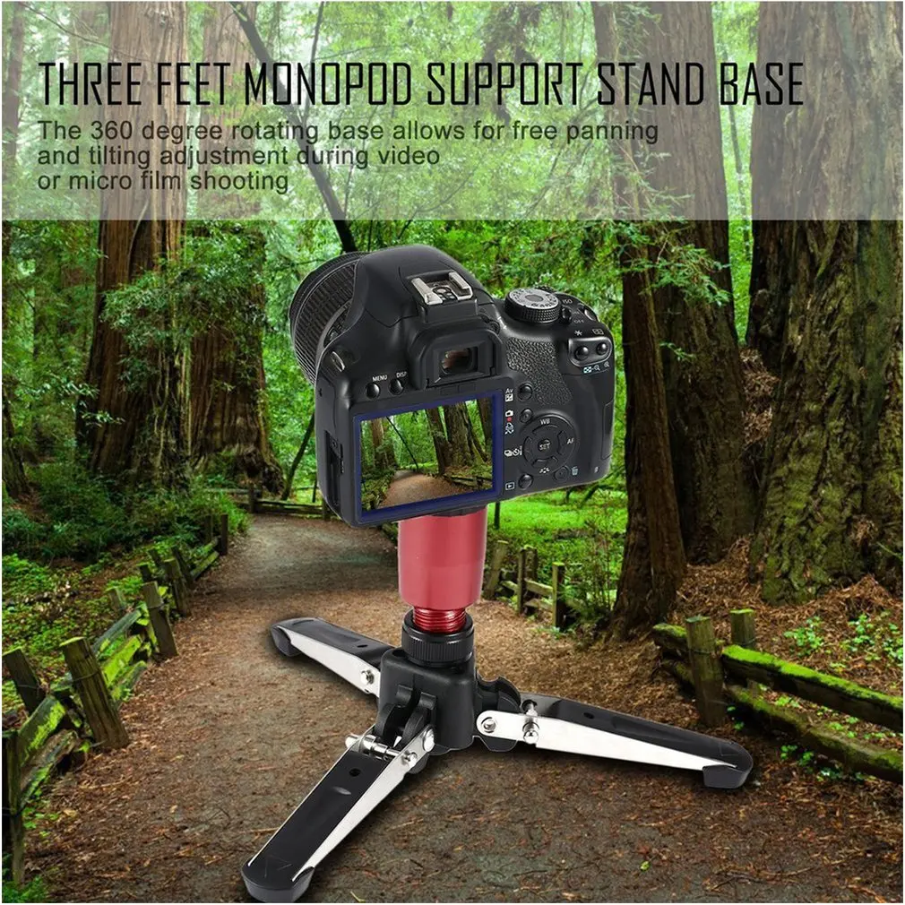 3/8 screw Tripods Monopod Support Stand Universal Stand Three Feet 3 Legs Monopod Support Stand Base For Manfrotto Gitzo Benro