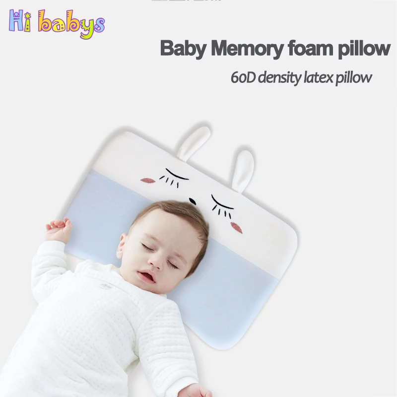Детские подушки, подушка из пены с эффектом памяти, для детей, 60D, хлопковая дышащая подушка, для малышей, позиционер для сна, Детская противоскользящая подушка