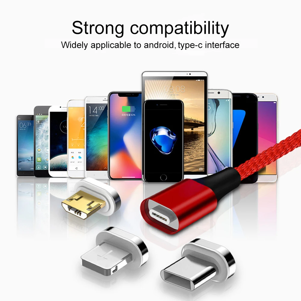 Магнитный зарядный кабель для iPhone 11 Pro Max, быстрая зарядка, кабель type-C для Xiaomi Redmi Note 8 Pro, Магнитный провод Micro USB