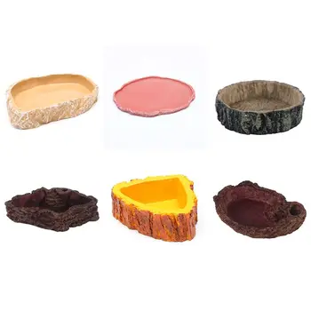 

2020 New Pet Feeder Bowl Basin Resin Non-toxic Food Water Pot Reptile Turtle Tortoise Scorpion Lizard Crabs Pets Supplies