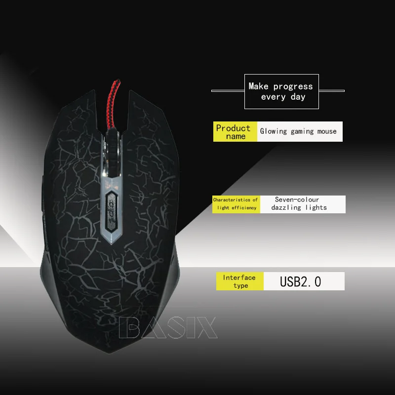 Basix игровая мышь Профессиональная USB Проводная оптическая мышь 2400 dpi Регулируемая эргономичная геймерская мышь для ПК ноутбука компьютерная мышь