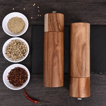 

Wooden Salt and Pepper Grinders Manual Tableware for Seasoning Meal Prep Cooking Serving, Dining Salt Grinder Mill