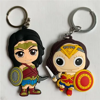 

Cute Cartoon Women Figure Keychain PVC Silicone Double Side Key Chain Cartoon Key Ring Kid Trinket Key Holder U0819