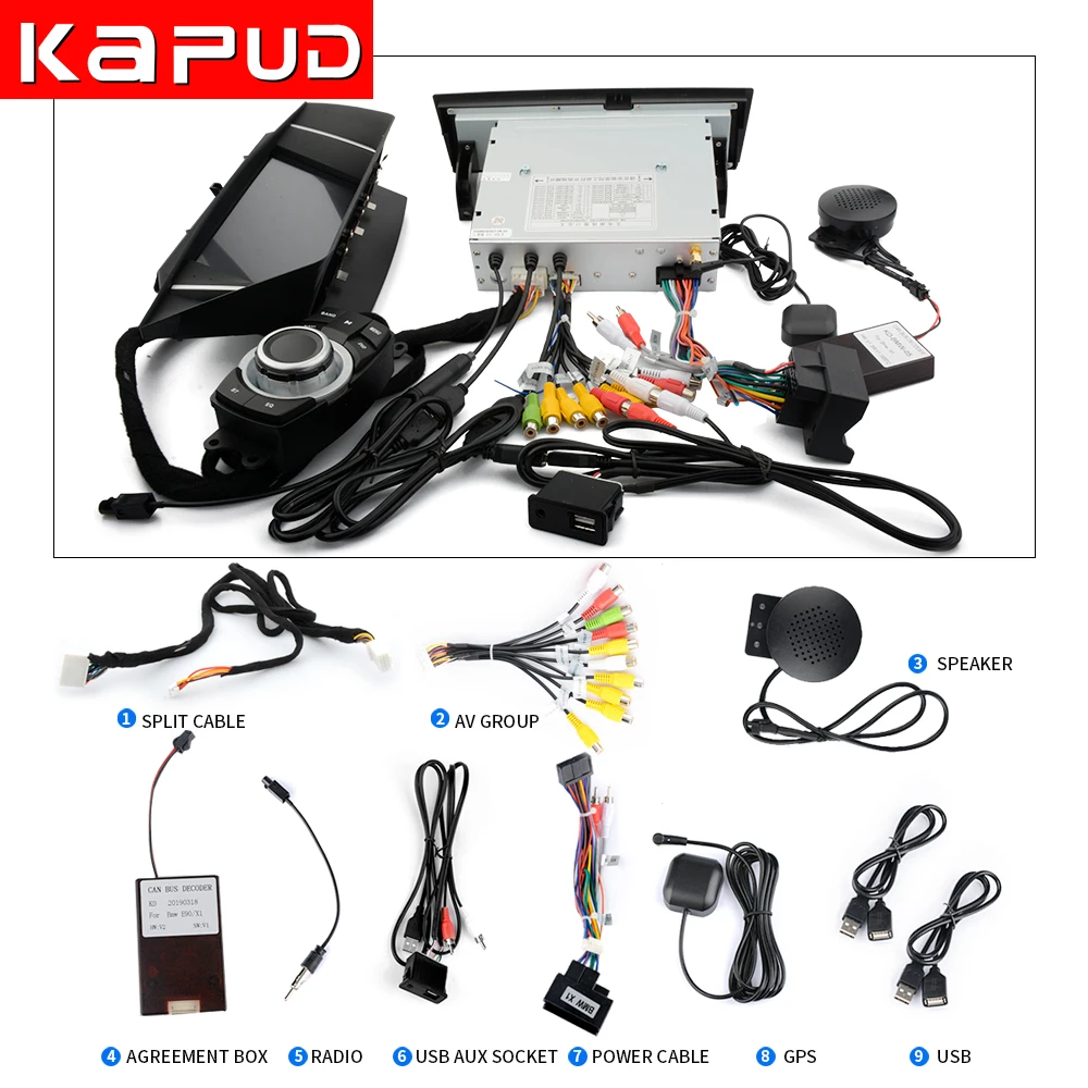  kapud 9'' Android 9.0 Quad Core ROM 32G car GPS navigationfor BMW X1 E84 2012-2015BluetoothUSB SD S
