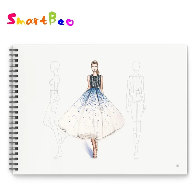 Cuaderno para pintar con cuerpo humano para hombre y mujer, ropa de diseño profesional, boceto, libro, 50 hojas, A4