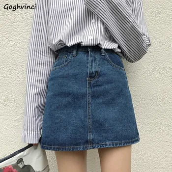 

Skirts Women Korean Style Simple High Waist Mini Skirt Denim Womens Summer New Fashion Hot Sale Comfortable Females Elegant Slim