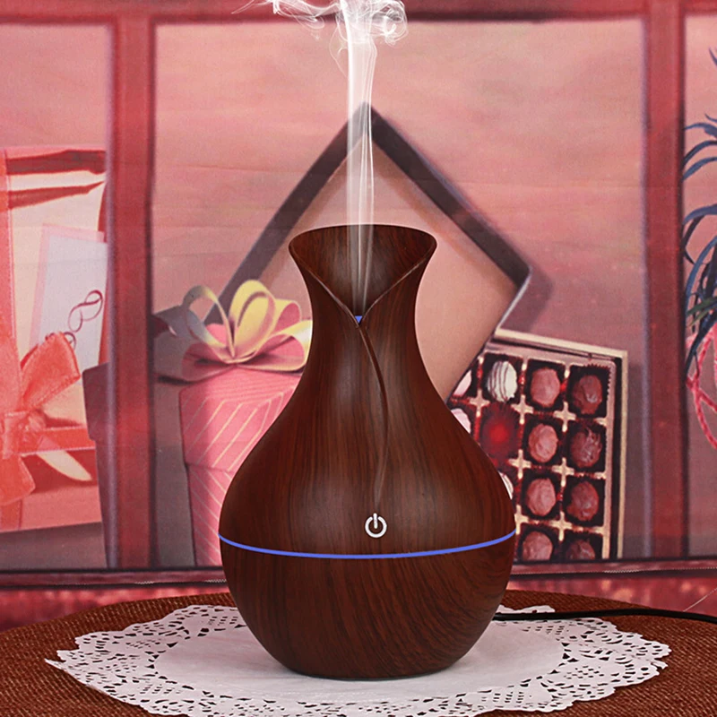 

Hot 130ml USB aroma oil diffuser wood electric humidifier ultrasonic air humidifier aromatherapy LEDlight mist maker for home