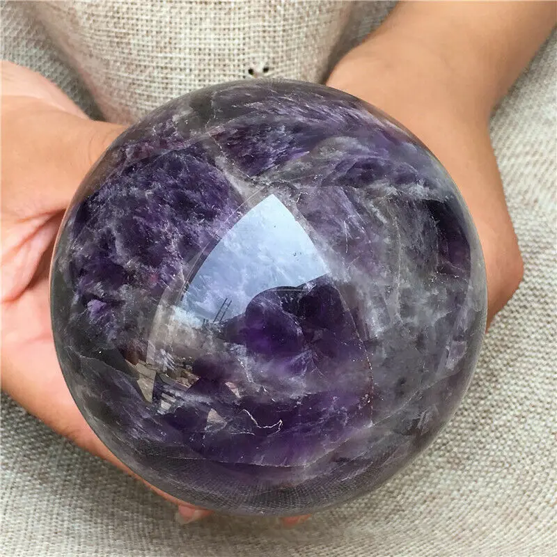 

80mm NATURAL Dreamy Amethyst Crystal sphere ball Orb Gem Stone Healing