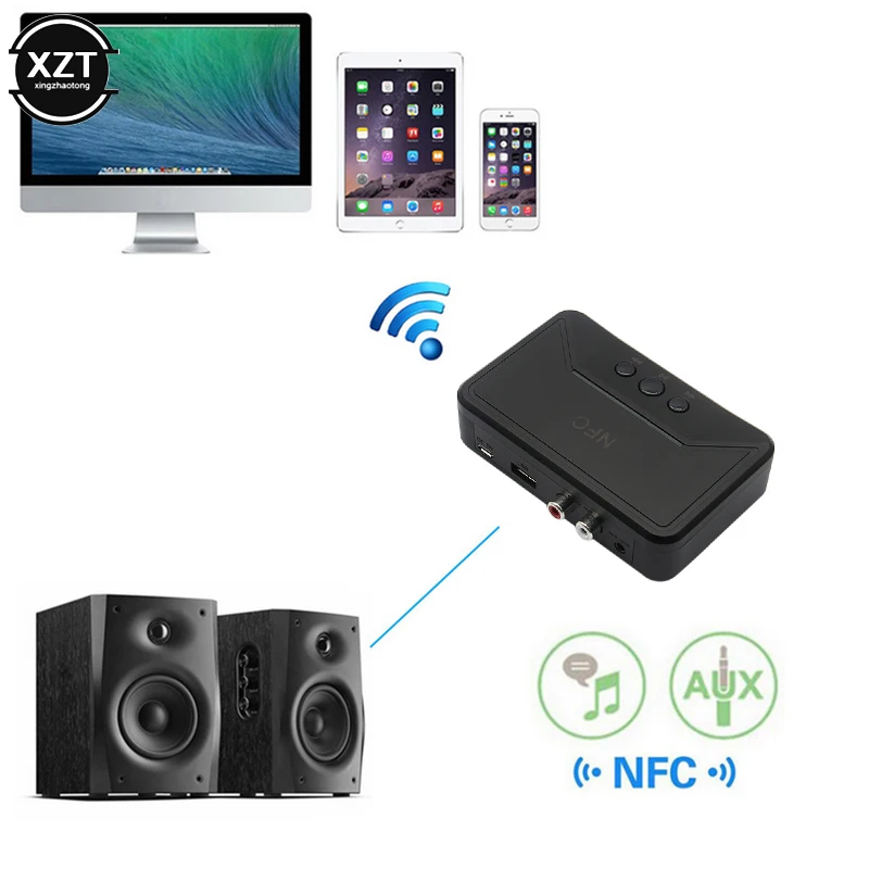 NFC Bluetooth 5,0 приемник 3,5 мм AUX RCA Jack Hifi беспроводной адаптер автоматическое включение/выключение Bluetooth 5,0 4,2 автомобильный аудиоприемник