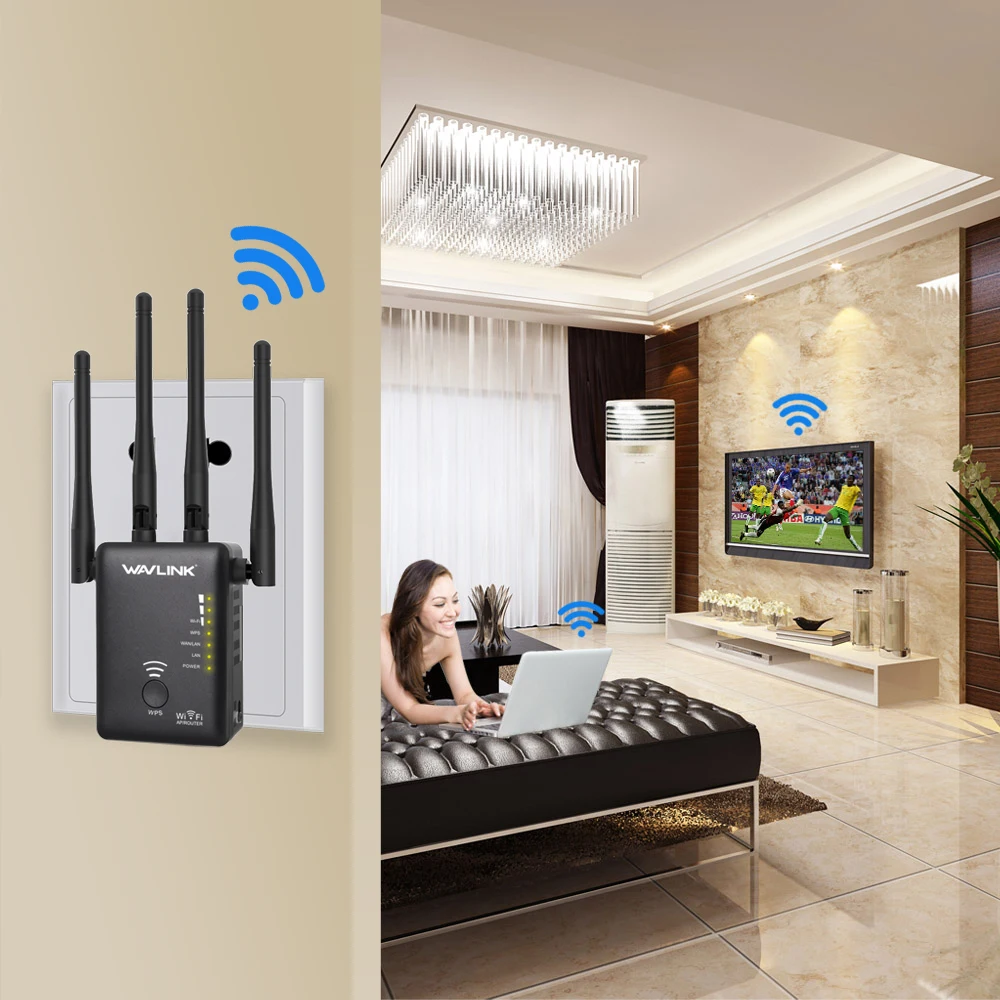 Wavlink AC750 беспроводной wifi удлинитель/ретранслятор/маршрутизатор двухдиапазонный wifi диапазон расширитель сигнала усилитель с 3 внешними антеннами WPS