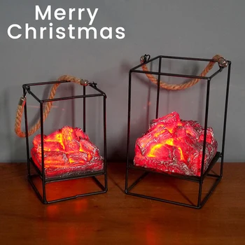 

LED Flame Effect Light Battery Operated Simulation Charcoal Lamp Lights for Christmas Halloween Indoor Outdoor QP2