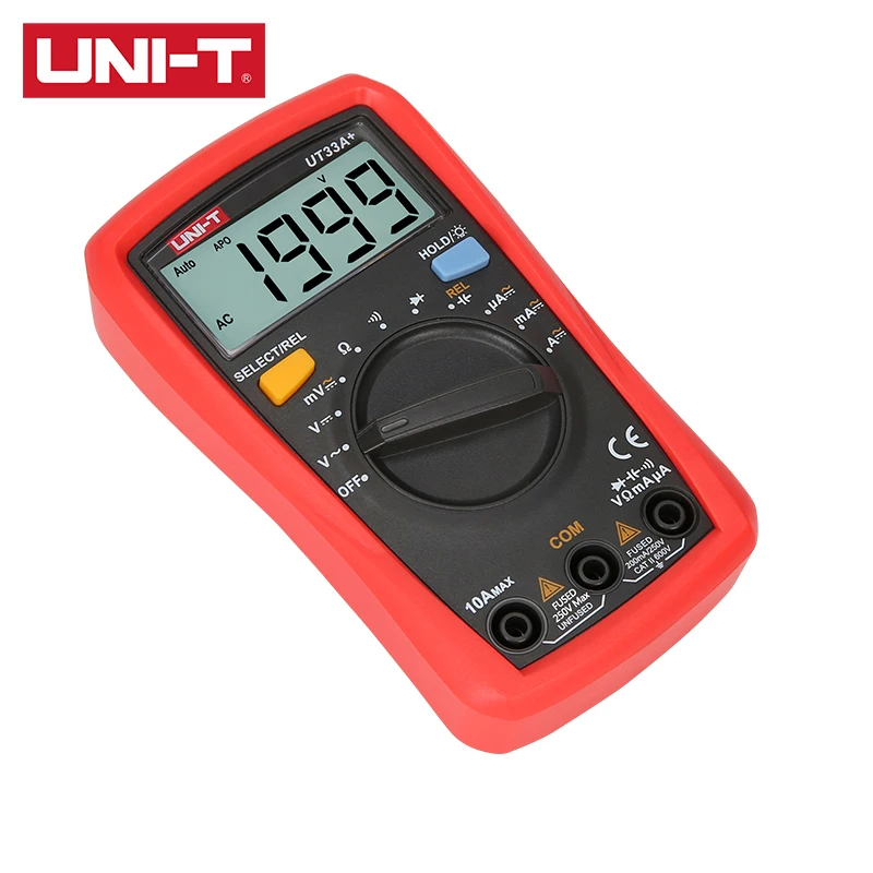 UNI T UT33A +/UT33B +/UT33C +/UT33D + мультиметр с размером ладони CAT II 600 в ЖК дисплей
