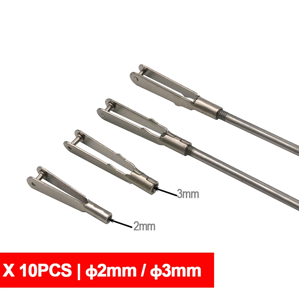 10Pcs M2/ M3 Acciaio Clevis Push Rod Accoppiatore Servo Livello Di Collegamento/Asta Chuck Horn Clip Per Rc Micro Drone Aircraft Boat Parts