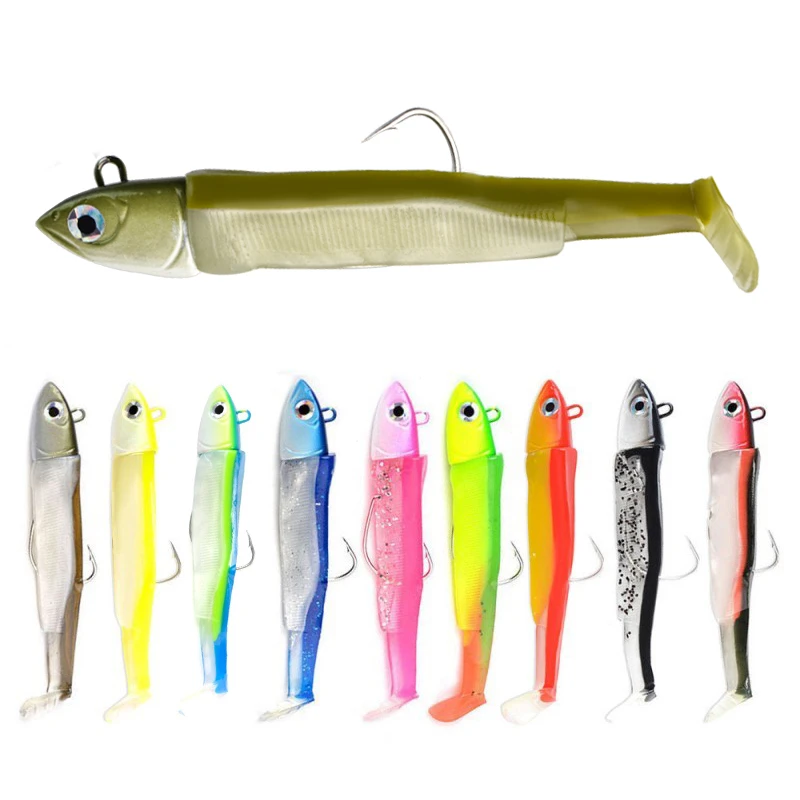 Black minnow jig head fishing lure soft pike lure 5g/12g/ 25g bass fishing shad soft bait boat