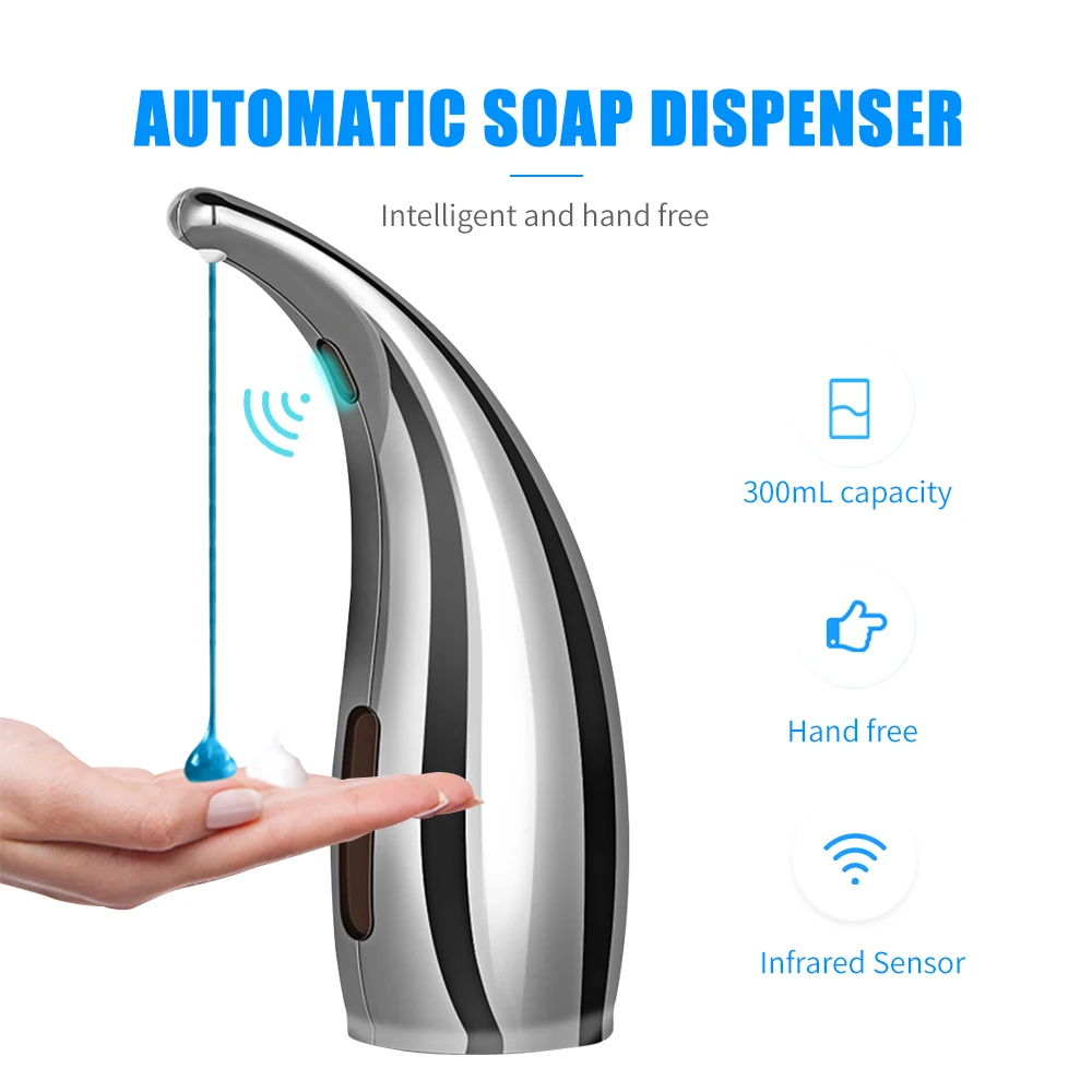  Auto Hand Soap Dispenser for Bathroom Kitchen 300mL Automatic Soap Dispenser Infrared Hand-free Tou - 4000325912061