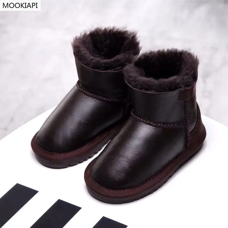 

Australian fashionable sheepskin and fur children's snow boots in 2019, pure wool toddlers'high quality snow boots, 4 colors