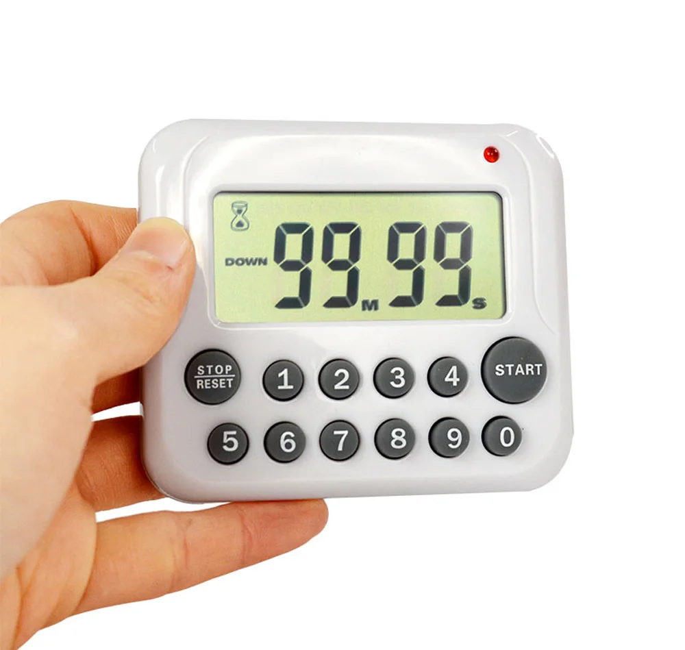 Digitale Electrical Time Timer LCD School Sports Kitchen Cooking 12 Key Count Down Up Stopcontact Magnetic Coffee Alarm Clock 3