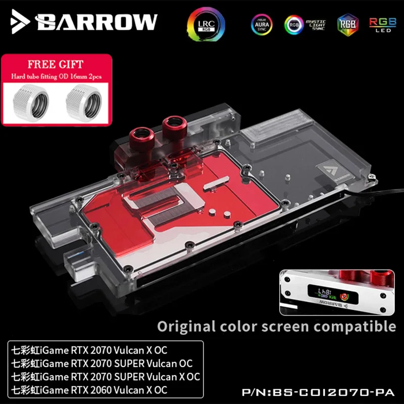 BS-COI2070-PA Barrow Gpu Water Block For Colorful RTX2070 Vulcan X OC Video Card Cooler Support Sync Mainboard Light | Компьютеры и