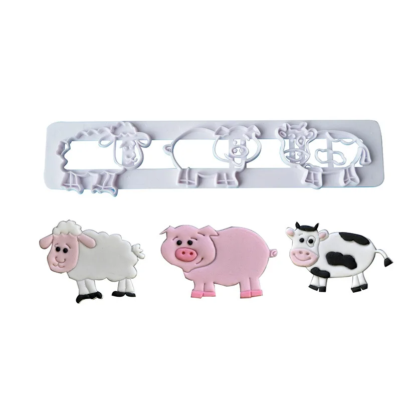 Cartoon Animals Shape Cookie Mould Cute Pig Cow Sheep Dessert Cutter Fondant Cake Decorating Tool For Pastry Biscuit Cake Molds 2