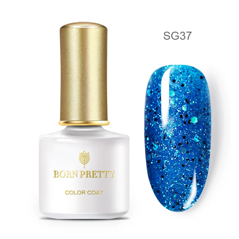 BORN PRETTY 6 мл Блестящие Блестки гель для ногтей голографический лак УФ светодиодный гель розовый золотой серебряный Перманентный отмачиваемый гель лак - Цвет: BP-SG37