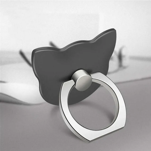 Cat-Black Золотой черный цвет регулируемый палец кольца смартфон подставка держатель для iPhone для Xiaomi для samsung мобильный телефон держатель стенд - Цвет: Cat-Black