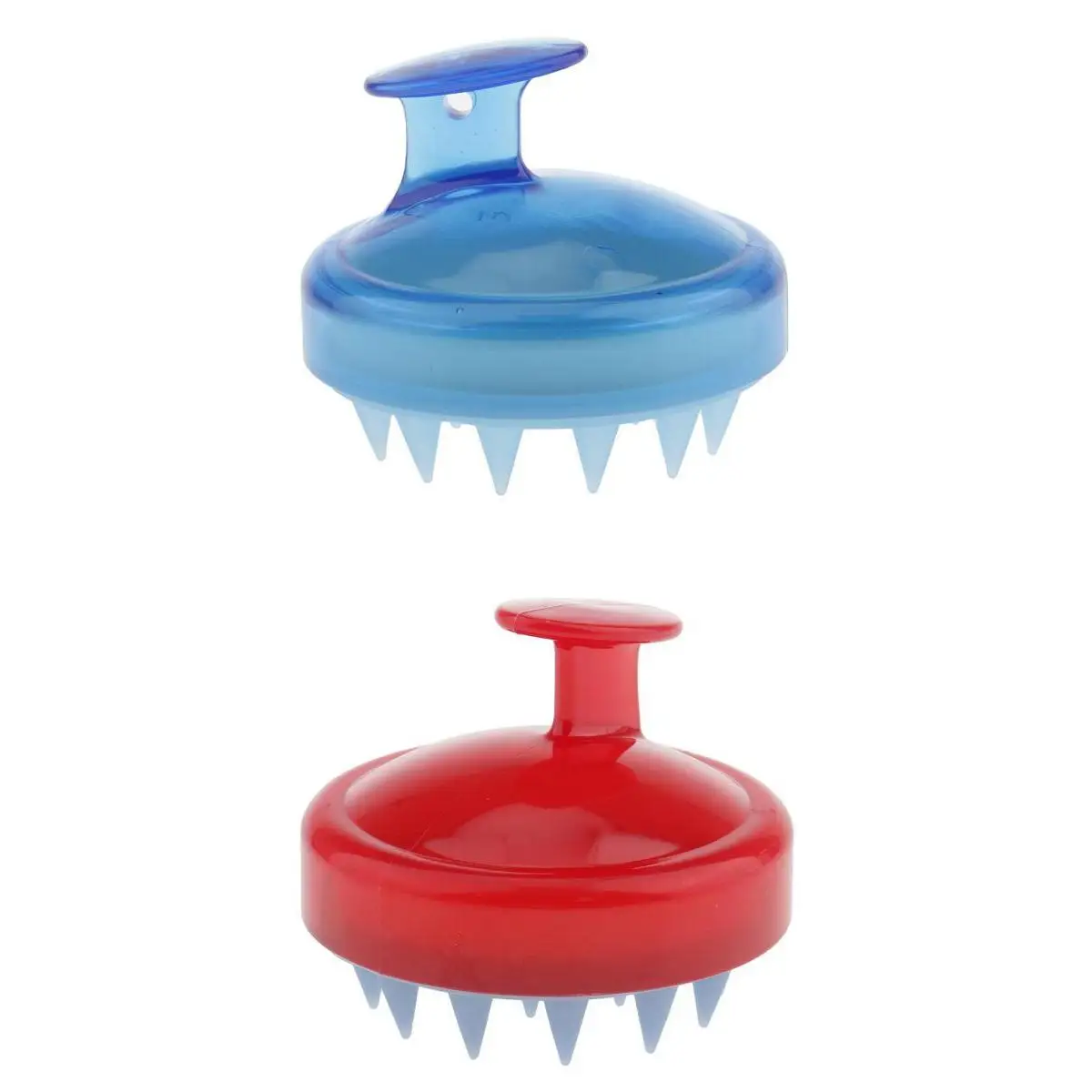 2pcs Soft Silicone Shampoo Scalp Shower Hairbrush Hair Washing Exfoliating Massager Massage Brush Comb for Men Women Red Blue