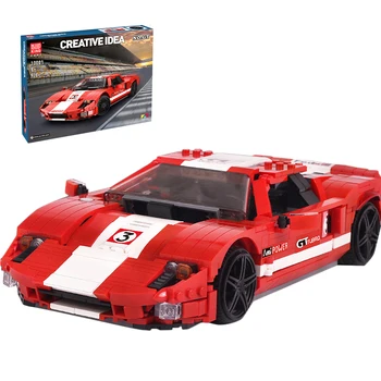

928Pcs Static Version Creative GT Track Sports Car DIY Building Block MOC Small Particle Toy For Children Educational Toys Gift