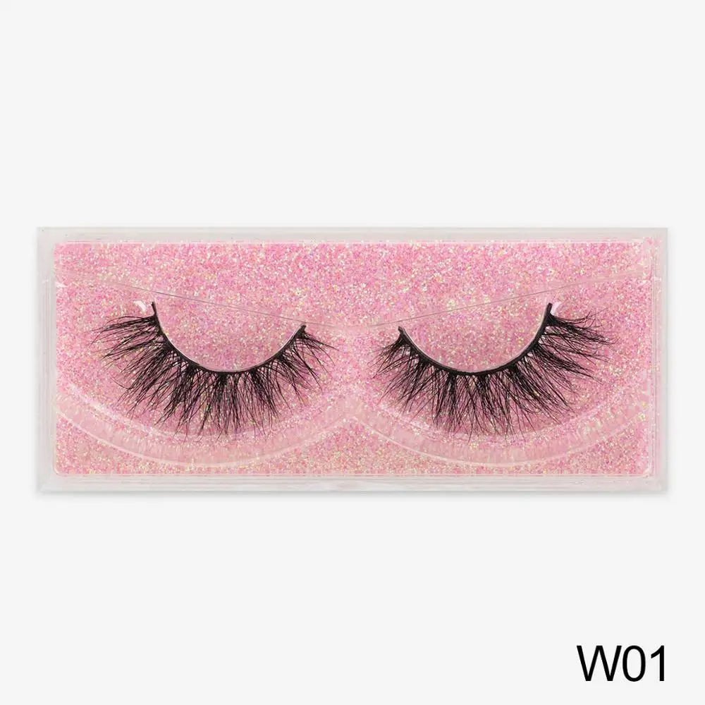 SEXYSHEEP Mink Lashes 3D Mink Eyelashes Cruelty free Lashes Handmade Reusable Natural Eyelashes Popular False Lashes Makeup - Color: W01