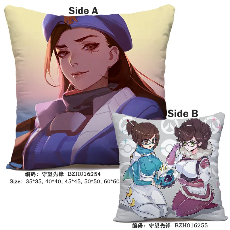 45X45 см аниме игра Overwatch наволочка OW dva Mercy Mei Hanzo Genji Reaper Dakimakura Чехол 3D двухсторонний принт наволочка - Цвет: 17