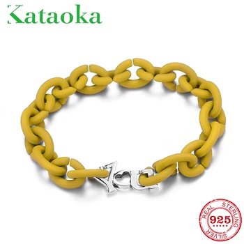 

New Yellow Hard Rubber Bracelets with Letter YOU Bead Charm Jewellery European Simple style For Women Jewellery Gift