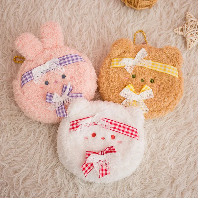 Plush Cartoon Coin Purse Cat Rabbit Bear Money Bag Girl Cute Soft Mini Women Wallet Card Case Holder Kids Gift Storage Bag 1