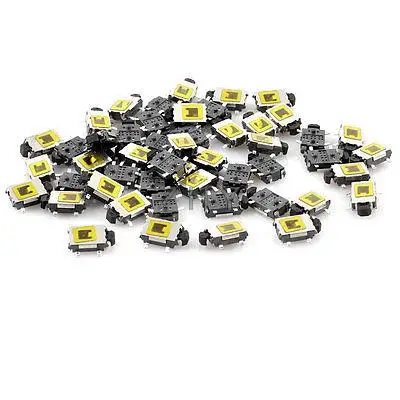 

50 Pcs 6x4x2mm 4-Pin SPST Momentary Push Button Mini SMD SMT Tactile Tact Switch