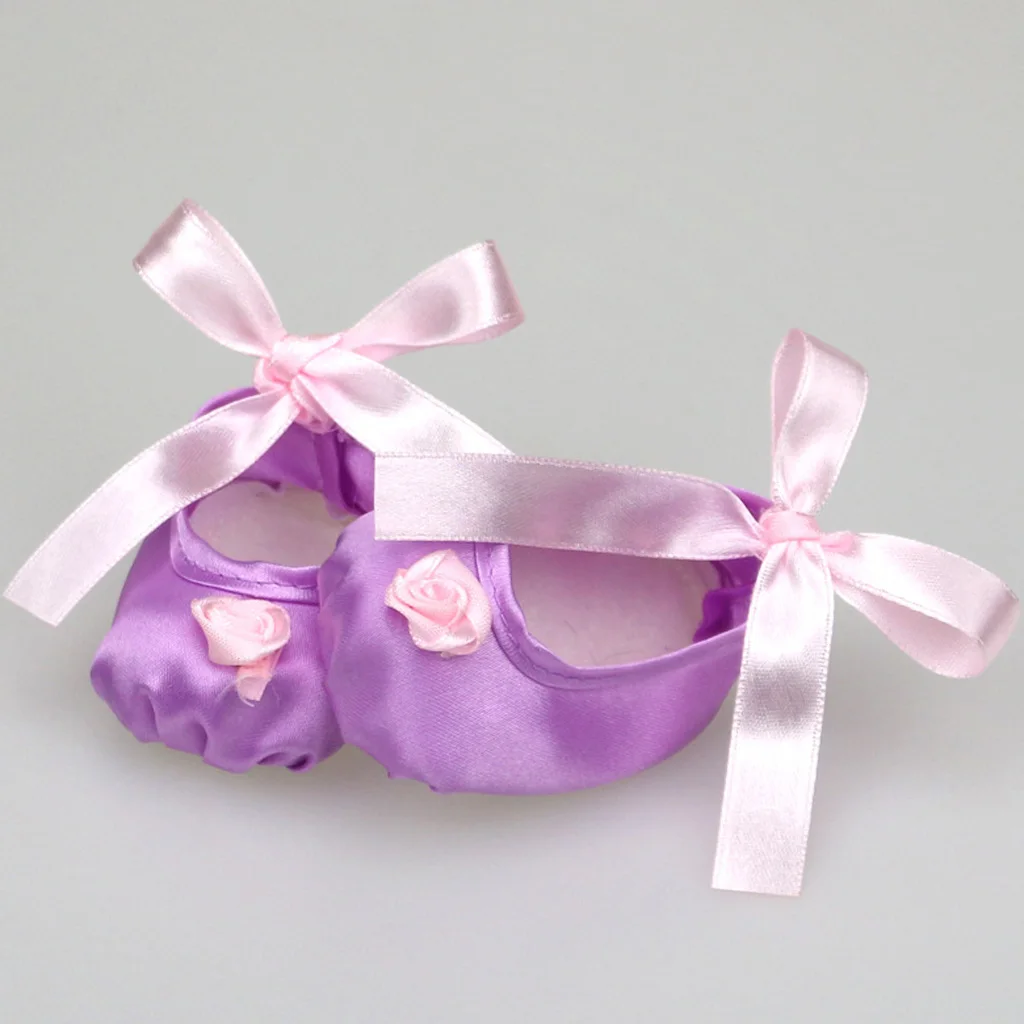 Purple Ballet Satin Slippers Dance Shoes for 18