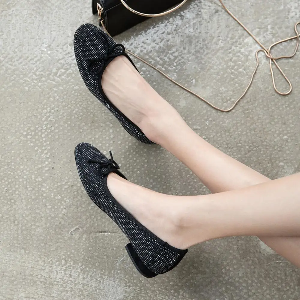 

Women shoes Low-heeled Genuine Leather Loafers Pointed Toe Breathable Soft A96730