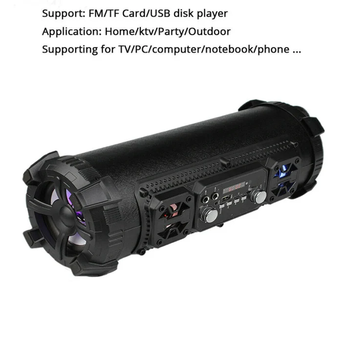 Wireless Bluetooth Waterproof Portable High-power 15W Music Barrel Speaker for Outdoor VDX99