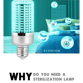 

40W Germicidal Lamp UVC Bactericidal Lamp LED Corn Bulb Powerful Ozone Ultraviolet LED Bulb E27 UV Sterilizer Disinfection Light