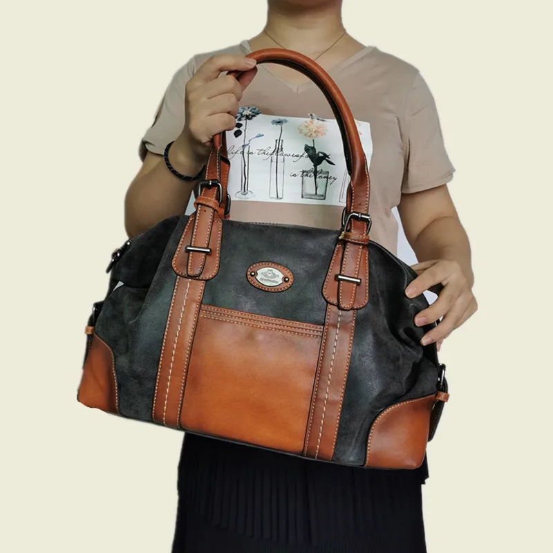 Женская кисточка, натуральная кожа, сумки для девушек, Ретро стиль, Большая вместительная сумка через плечо, роскошные дизайнерские сумки через плечо, женские сумки