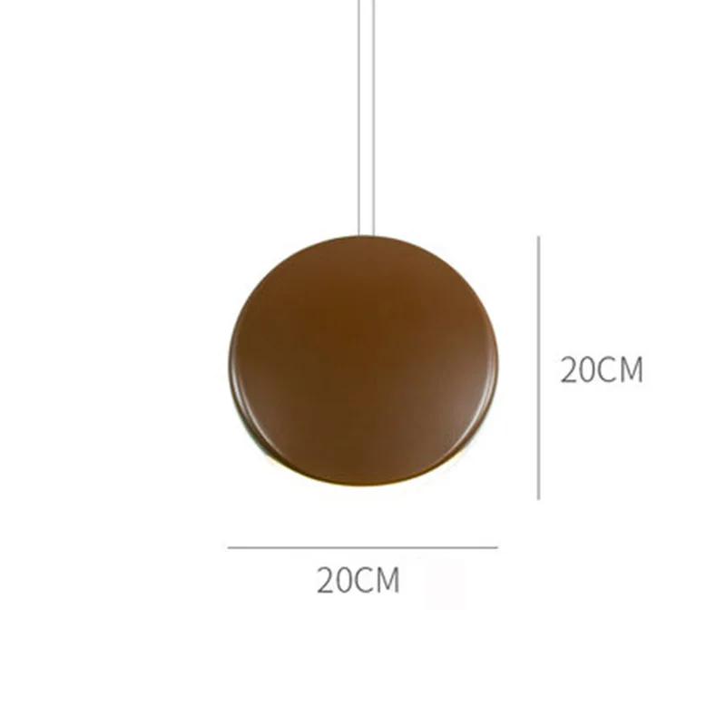 Modern LED Aluminum Round Color Pendant Lights Nordic Bar Cafe Living Room Hanging Lamp Bedroom Bedside Decoration Light Fixture - Цвет корпуса: Brown A