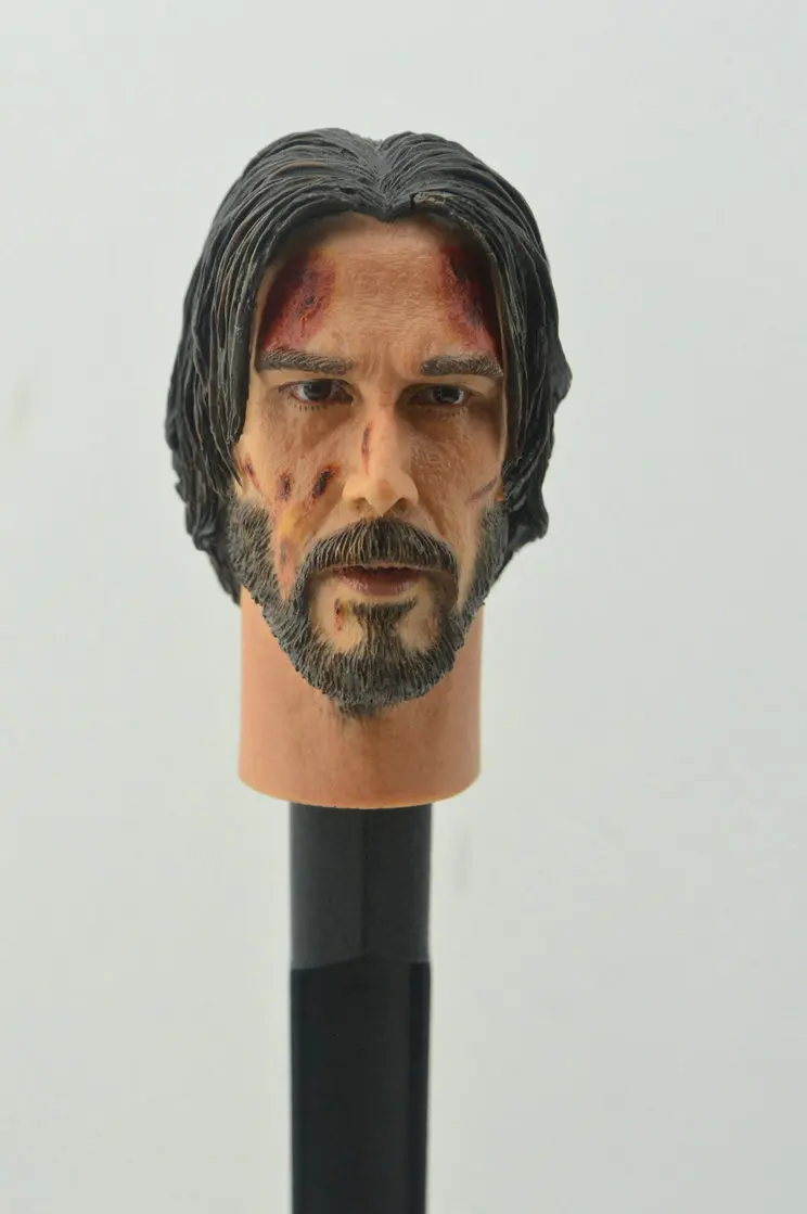 1/6 The Killer John Wick Head Sculpt Keanu Reeves Head Carved Male Head 