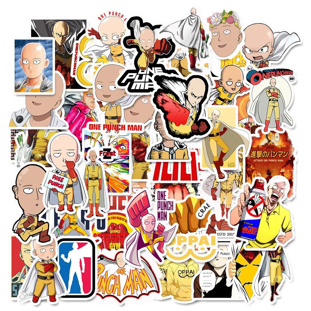 50 шт ONE PUNCH-MAN смешанные Мультяшные наклейки s Стиль анимация телефон ноутбук путешествия багаж крутые забавные наклейки JDM